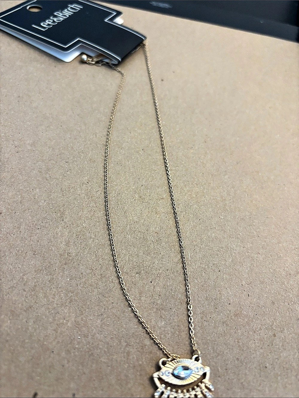 Lee & Birch Eye Pendant Necklace in Gold & fake diamond. new with tags
